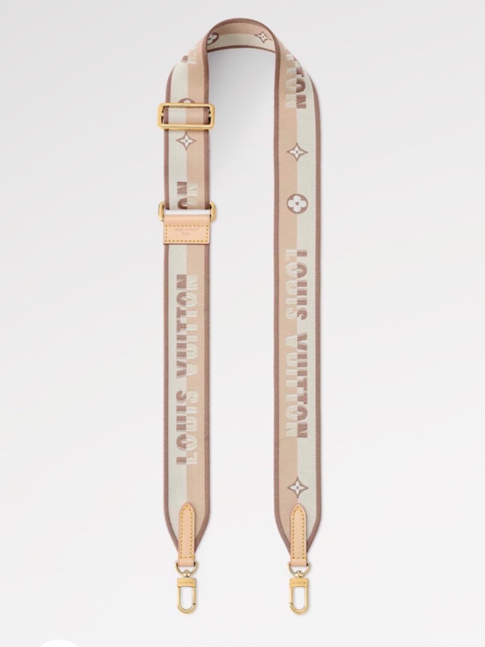 Louis Vuitton Beige & Cream Signature Adjustable Strap with Gold Hardware